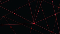 Neural network represented in red lines and dots Neural network represented in red lines and dots