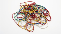 Pile of colourful rubber bands