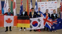 Proud winners in the Car Painting category of the WorldSkills Proud winners in the Car Painting category of the WorldSkills