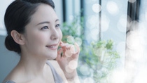Beauty concept of a young asian woman. Skin care. Body care. Cosmetics. Beauty concept of a young asian woman. Skin care. Body care. Cosmetics.