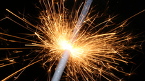 Close up shot of a sparkler
