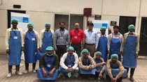 EHS and Leather Chemicals Team with workers at ELC premises