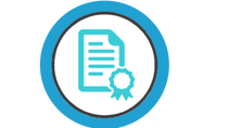 blue certified paper icon