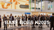 BASF goes K2025: a visual of BASF booth with visitors at K fair  BASF goes K2025: a visual of BASF booth with visitors at K fair