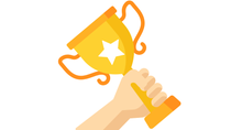 cartoon hand holding a trophy cartoon hand holding a trophy
