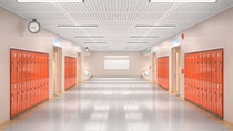School corridor interior. 3d illustration School corridor interior. 3d illustration