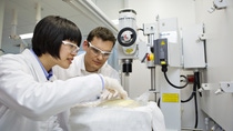 Karen Kong (left), lab chemist, and Daniel Freidank (right), lab manager, checks the foaming process of a polyurethane block foam. Polyurethane is used in a wide variety of applications to create all manner of consumer and industrial products that play a crucial role in making our lives more convenient and comfortable while helping enhance energy efficiency.
Print free of charge. Copyright by BASF

Karen Kong (links), Chemikerin, und Daniel Freidank (rechts), Laborleiter, prÃ¼fen den AufschÃ¤umprozess eines Polyurethan-Schaumstoffblocks. Polyurethane werden in vielen Anwendungen verwendet, um unterschiedliche Konsum- und IndustriegÃ¼ter herzustellen. Diese verbessern unsere LebensqualitÃ¤t und helfen dabei die Energieeffizienz zu steigern.
Abdruck honorarfrei. Copyright by BASF.,Karen Kong (left), lab chemist, and Daniel Freidank (right), lab manager, checks the foaming process of a polyurethane block foam. Polyurethane is used in a wide variety of applications to create all manner of consumer and industrial products that play a crucial role in making our lives more convenient and comfortable while helping enhance energy efficiency.
Print free of charge. Copyright by BASF

Karen Kong (links), Chemikerin, und Daniel Freidank (rechts), Laborleiter, prüfen den Aufschäumprozess eines Polyurethan-Schaumstoffblocks. Polyurethane werden in vielen Anwendungen verwendet, um unterschiedliche Konsum- und Industriegüter herzustellen. Diese verbessern unsere Lebensqualität und helfen dabei die Energieeffizienz zu steigern.
Abdruck honorarfrei. Copyright by BASF.