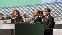 Dr. Andreas Kreimeyer (left) retires after 12 years on the Board of Executive Directors. Sanjeev Gandhi (right) has been a member of the Board of Executive Directors of BASF SE since December 2014. Dr. Andreas Kreimeyer (left) retires after 12 years on the Board of Executive Directors. Sanjeev Gandhi (right) has been a member of the Board of Executive Directors of BASF SE since December 2014.