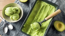Homemade Green Organic Avocado Ice Cream Ready to Eat Homemade Green Organic Avocado Ice Cream Ready to Eat