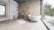 Spacious Bathroom With Sand Beige Tiles Spacious Bathroom With Sand Beige Tiles