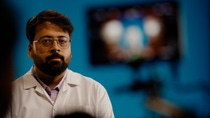A BASF employee participates in a video interview, sharing insights from his work experience. The image offers a behind-the-scenes look at employee storytelling and highlights the people behind innovation at BASF.