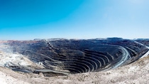 Landscape view of a mining hole Landscape view of a mining hole