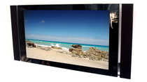 Tv monitor displaying sandy beach 