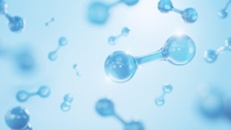 Hydrogen Molecule, New Green Energy Water Fuel Cell Future Hydrogen, 3D rendering. Hydrogen Molecule, New Green Energy Water Fuel Cell Future Hydrogen, 3D rendering.