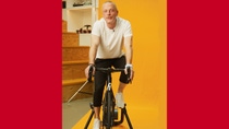 Richard on a hometrainer. 