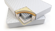 Orthopedic mattress layers and  with pocket springs. 3d illustration Orthopedic mattress layers and  with pocket springs. 3d illustration