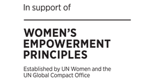 Text reading “In support of Women’s Empowerment Principles – Established by UN Women and the UN Global Compact Office,” highlighting commitment to gender equality and women’s empowerment.
