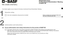 Graphic: Registration form for the Annual Shareholders’ Meeting of BASF SE on April 30, 2026