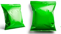 Green packaging template for your design. In different angles on a white background.