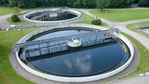 Clarifier tank a sewage treatment plant