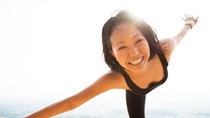 japanese woman doing yoga outdoors japanese woman doing yoga outdoors