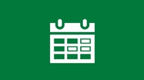 White calendar icon on a green background, representing structured time management, employee leave, and work-life balance.