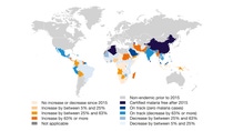 World map showing the global spread of malaria