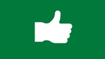 White thumbs-up icon on a green background, representing recognition, appreciation, and positive feedback.
