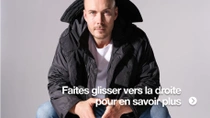 Un mannequin homme porte élégamment une veste décontractée noire fabriquée à partir de matériaux recyclés.&nbsp;