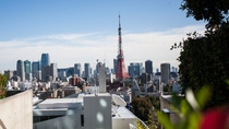 Landscape view of a city surrounded by high rises Landscape view of a city surrounded by high rises