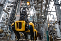 At BASF’s Verbund site in Geismar, Louisiana, this dog-like robot can capture digital and thermal images, video and sound. 