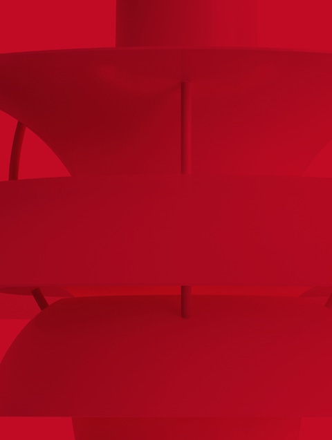 Collage mit Tulip Armchair, Lampe PH-5 Louis Poulsen, Wishbone Chair  