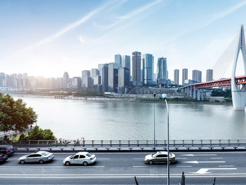 Chongqing, China downtown city skyline over the Yangtze River. Chongqing, China downtown city skyline over the Yangtze River.