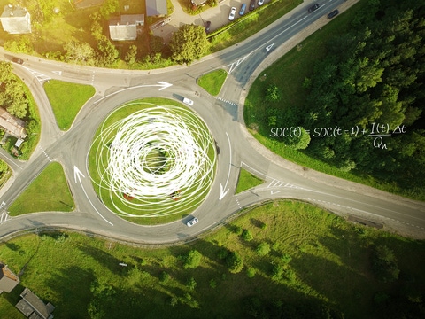 Vue aérienne du rond-point