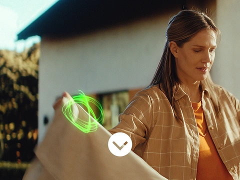 Woman and clothesline 