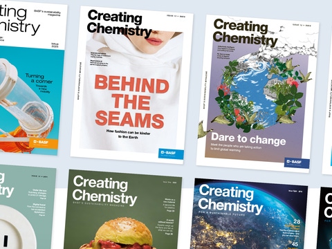 Collage aus Creating Chemistry Magazin Covern