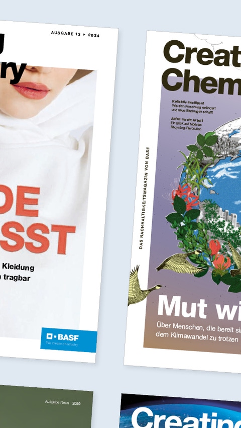 Collage aus Creating Chemistry Magazin Covern