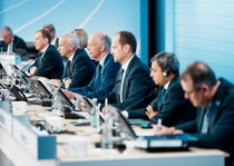 Dr. Markus Kamieth, Chairman of the Board of Executive Directors of BASF SE and Dr. Kurt Bock, Chairman of the Supervisory Board of BASF SE 
Photo: BASF SE