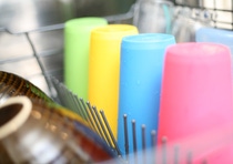 Plastic cups have less spotting when auto-washed with formulations containing Plurafac LF RA-P.