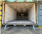 Industrial thermal cleaning furnace installation in a factory hall with loading system and exhaust ducts. Industrial thermal cleaning furnace installation in a factory hall with loading system and exhaust ducts.