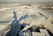 Achimgaz in the snowy West Siberian Urengoy field. Achimgaz in the snowy West Siberian Urengoy field.