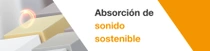Un grupo de bloques de espuma de varios colores claros para su uso en soluciones de insonorización sostenibles. Una espiral de luz revolotea sobre los bloques. En el texto pone: “Absorción acústica sostenible”.&nbsp;