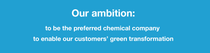 Our ambition: to be the preferred chemical company to enable our customers’ green transformation.