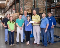 BASF employees presented the Chattanooga Area Food Bank with food and monetary donations collected at the Chattanooga sites that resulted in more than 1,500 meals contributed to the food bank - double the amount collected from BASF’s food drive last year. Shown in photo (from left) include Rob Gagliano, BASF Site Director; Brittany Davis, BASF Process Engineer; Gabe Lepeak, BASF Maintenance Manager; Keith Gombash, BASF Team Leader;’ Ashley Thompson, BASF Process Engineer; Mark Schock, Chattanooga Area Food Bank; Bill Derryberry, BASF Production Group Leader and Wes Gregory, BASF Team Leader. BASF employees presented the Chattanooga Area Food Bank with food and monetary donations collected at the Chattanooga sites that resulted in more than 1,500 meals contributed to the food bank - double the amount collected from BASF’s food drive last year. Shown in photo (from left) include Rob Gagliano, BASF Site Director; Brittany Davis, BASF Process Engineer; Gabe Lepeak, BASF Maintenance Manager; Keith Gombash, BASF Team Leader;’ Ashley Thompson, BASF Process Engineer; Mark Schock, Chattanooga Area Food Bank; Bill Derryberry, BASF Production Group Leader and Wes Gregory, BASF Team Leader.
