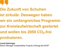 Die Zukunft von Schuhen ist zirkulär. Deswegen haben wir ein umfangreiches Programm zur Kreislaufwirtschaft gestartet und wollen bis 2050 CO2-frei produzieren. Die Zukunft von Schuhen ist zirkulär. Deswegen haben wir ein umfangreiches Programm zur Kreislaufwirtschaft gestartet und wollen bis 2050 CO2-frei produzieren.