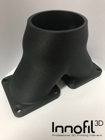 A manifold made with Innofil3D PET carbon fiber reinforced filament by FFF.