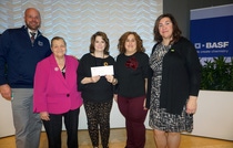 Pictured from left to right, Ryan Lewis, Principal of Union High School; Nadia Makar, STEM Supervisor; Jennifer Donnelly, Science Teacher; Dr. Judith Barrios, Science Supervisor; Molly Borst, Manager of Science Education, North America, for BASF.