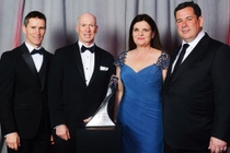 On March 31, a GM Supplier of the Year award was presented to BASF. Accepting the award: Teressa Szelest, President, Market and Business Development North America at BASF (second from right) and Sean McKeon, BASF Vice President, Global Accounts, Automotive Coatings (second from left). Also pictured are Randall Pappal, GM Executive Director Global Purchasing and Supply Chain (far right) and Greg Warden, GM Executive Director and Global Functional Leader, Body Engineering (far left).