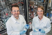 More and more electric cars are registered worldwide every year. At the same time, the raw materials for the batteries are limited and mining them is associated with negative environmental impact. BASF researchers at the Ludwigshafen site are therefore developing a new chemical process to recycle high-purity lithium from these batteries. This will also avoid waste and reduce the CO2 footprint compared to existing recycling processes.Chemical engineer Dr. Matthias Voges (left) and chemist Dr. Kerstin Schierle-Arndt (right) examine the lithium salts obtained from the new process. More and more electric cars are registered worldwide every year. At the same time, the raw materials for the batteries are limited and mining them is associated with negative environmental impact. BASF researchers at the Ludwigshafen site are therefore developing a new chemical process to recycle high-purity lithium from these batteries. This will also avoid waste and reduce the CO2 footprint compared to existing recycling processes.Chemical engineer Dr. Matthias Voges (left) and chemist Dr. Kerstin Schierle-Arndt (right) examine the lithium salts obtained from the new process.