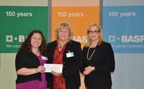 Pictured from left to right, Stella Maltese, STEM Teacher; Patricia Pillon, Curriculum Supervisor; Robin Rotenberg, Vice President of Corporate Communications for BASF in North America Pictured from left to right, Stella Maltese, STEM Teacher; Patricia Pillon, Curriculum Supervisor; Robin Rotenberg, Vice President of Corporate Communications for BASF in North America